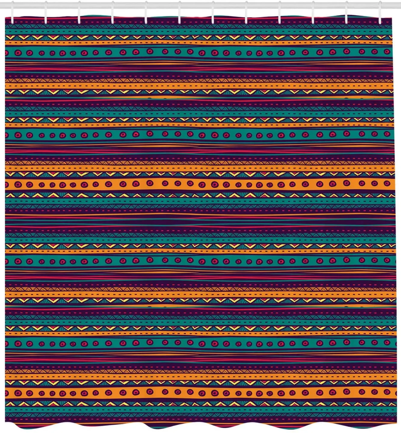 Племенная душевая занавеска водонепроницаемая полосатая ретро-занавеска с