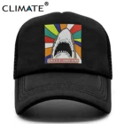 Кепка для мужчин и женщин CLIMATE Shark, крутая бейсболка с сеткой, в стиле хип-хоп, для походов на море и охоты с акулами