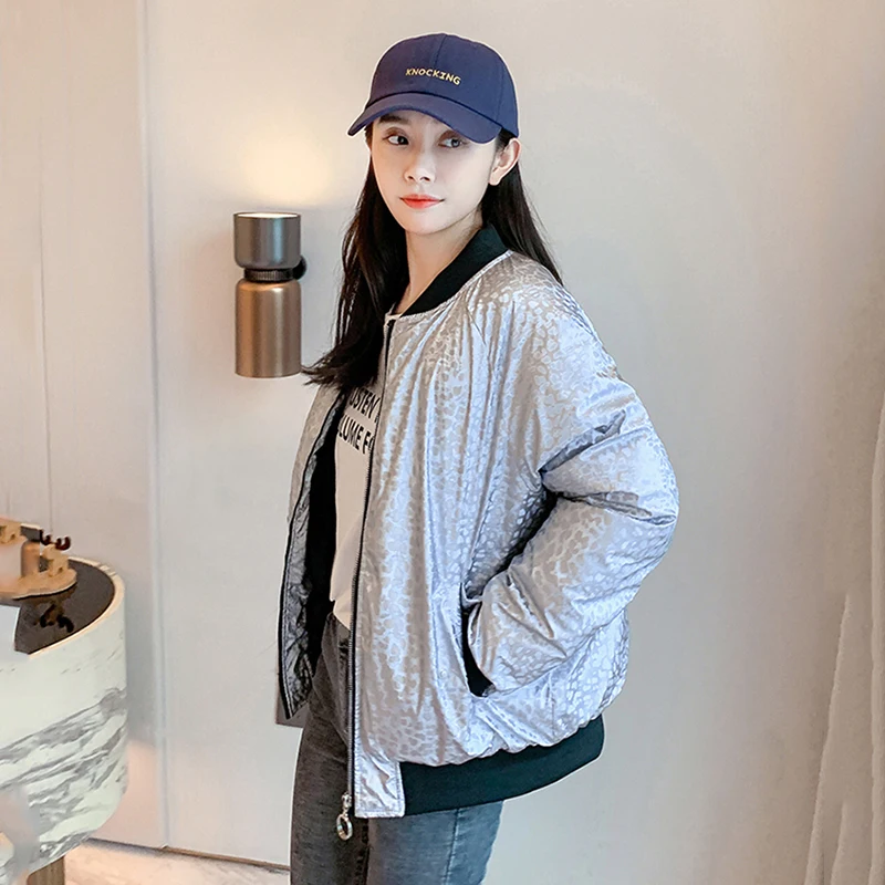 

Women's Winter Jacket Short Style Shiny Woman Parkas Plus Size O Neck Polka Dot Plus Size Cotton Padded Thick Casual Outwear