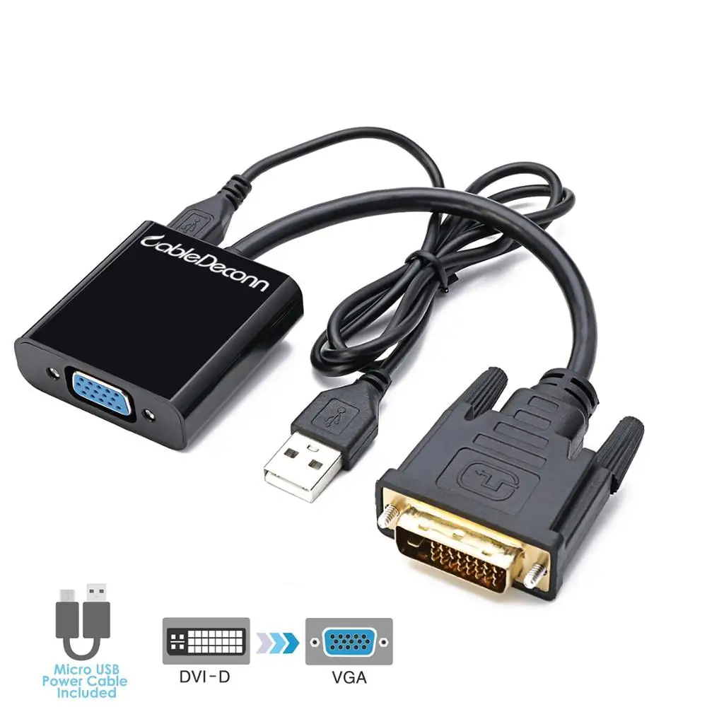 Цифровой HD DVI 24 + 1 в VGA конвертер кабель адаптер аналоговое преобразование