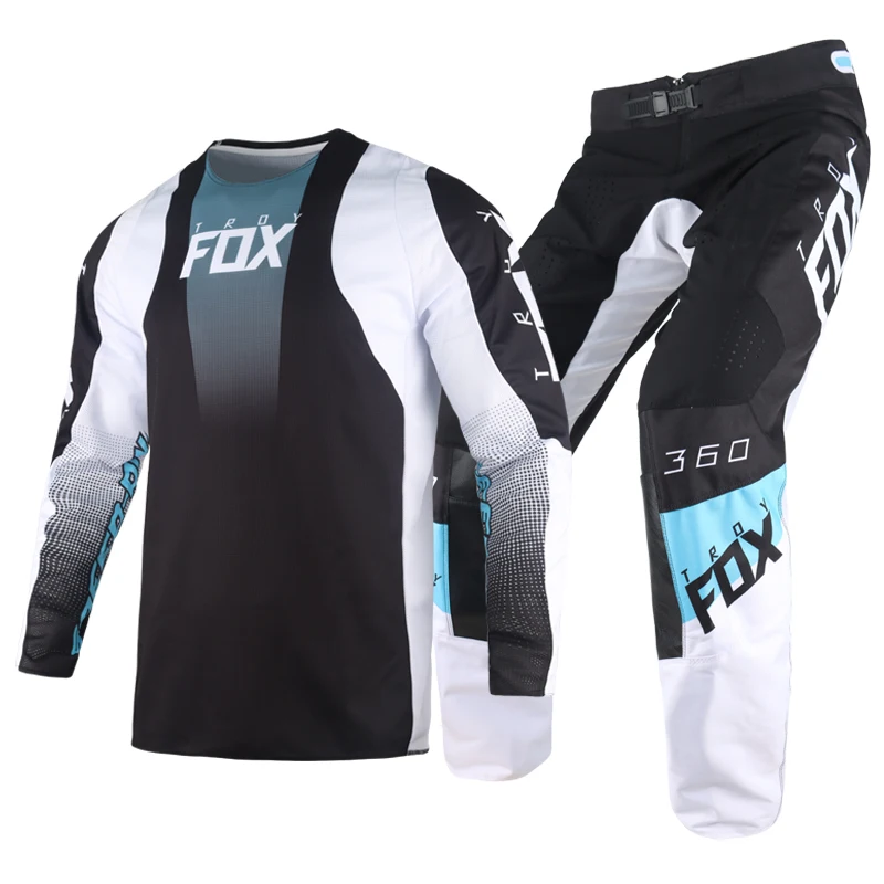

2022 Troy Fox 360 Combo Dier Gear Set Motocross Racing Jersey Pants Adult BMX MX Dirt Bike Kits Offroad Cycling Suit Mens