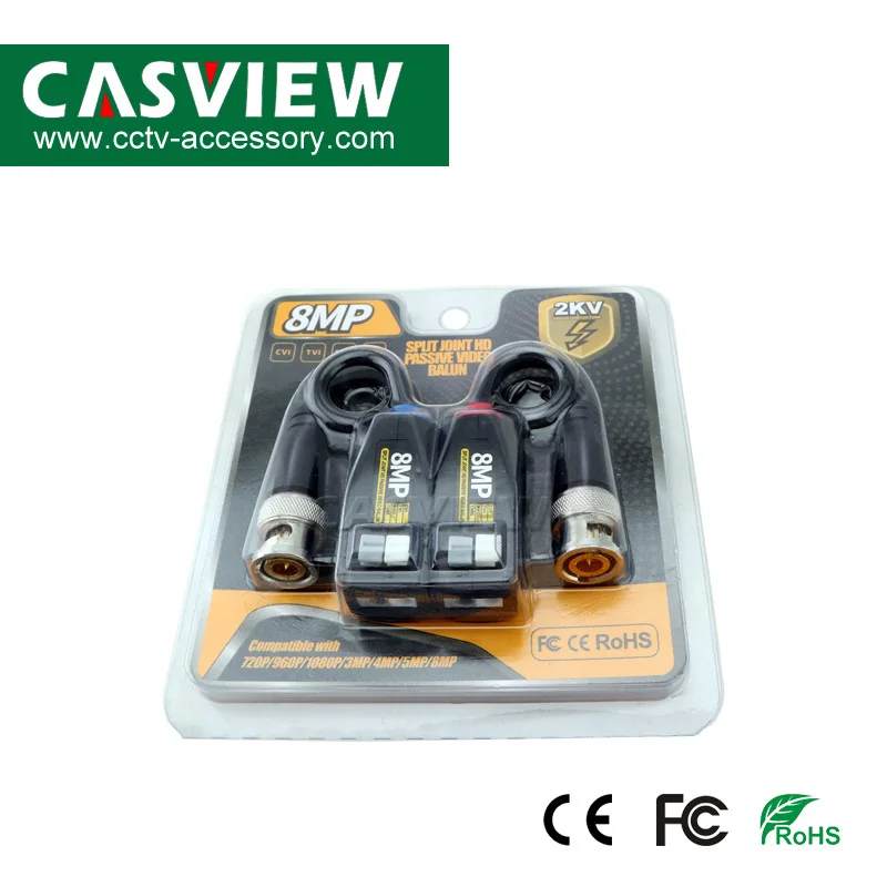 8MP пассивный видео Balun HD-Cvi/Tvi/Ahd Поддержка Dahua Коаксиальный Cat5 Разъем витые