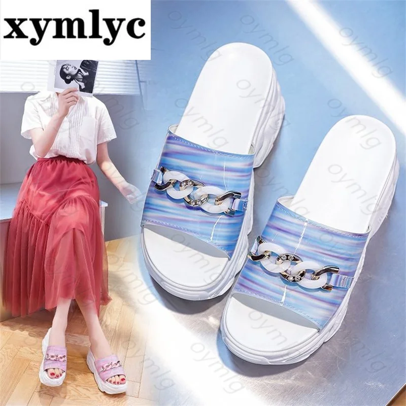 

Сетчатые женские шлепанцы, сандалии, шлепанцы с пирожными, модные сандалии, женская обувь, женские шлепанцы