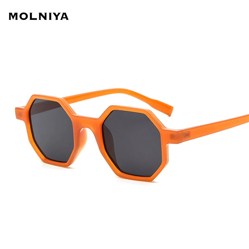 Gafas de sol poligonales Retro Para mujer y hombre, lentes con montura de PC, de diseñador de marca, hexagonales, con estampado de leopardo negro y rojo