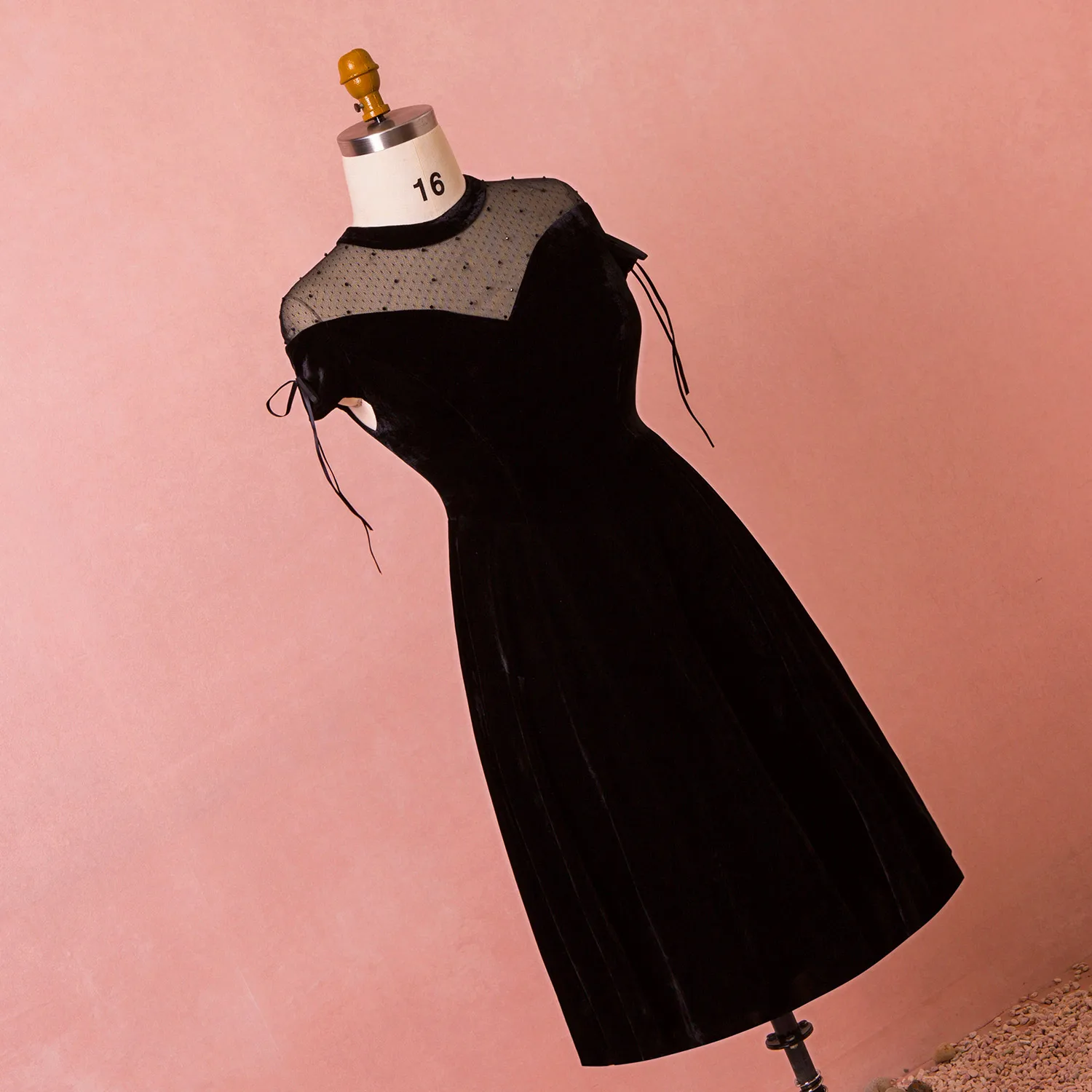 Evening Dresses Black dress A-line V-neck Knee-length Bow Wedding Guest Party Gowns Long Prom Dress |