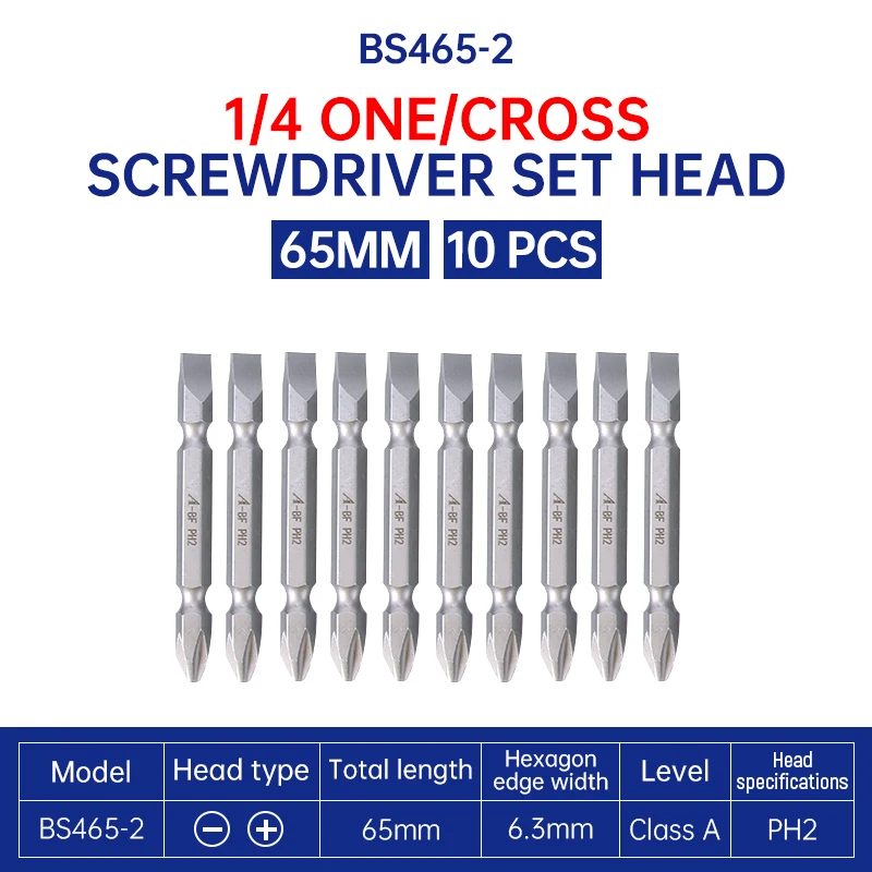 

A-BF Electric Screwdriver Bit Magnetic Phillip Hexagon Double Head Drill Tip 6.35mm Power Tools Accessories For Screw Driver