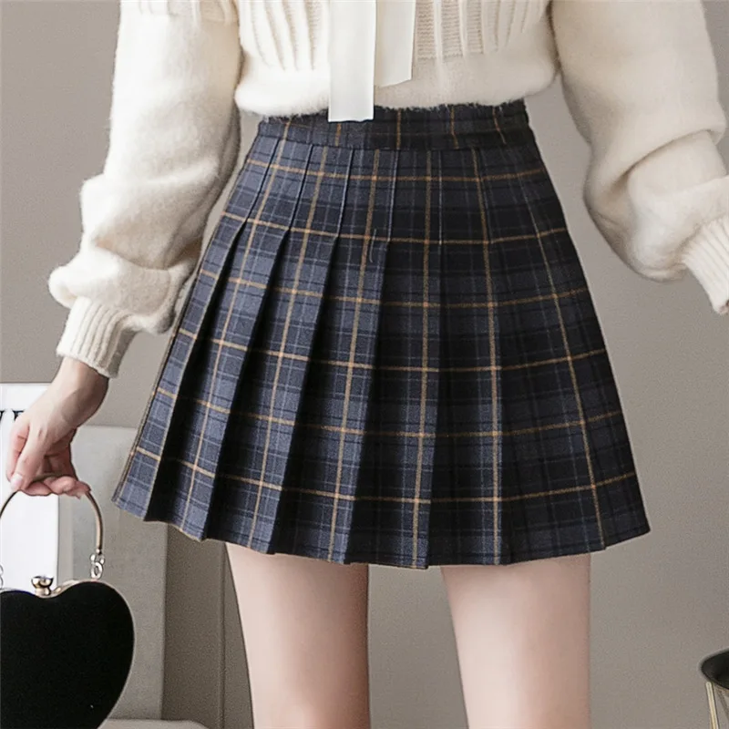 

2021 Autumn Winter Korean Skirt Shorts Women High Waist Sexy Short Mini Skirt School Pleated Gothic A Line Skirts Female