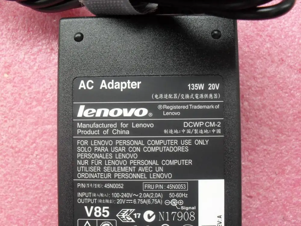 

20V 6.75A 135W Original AC Adapter Charger Laptop Power Supply For ThinkPad T530 T520 W530 W520 W510 3PIN 45N0053 45N0057