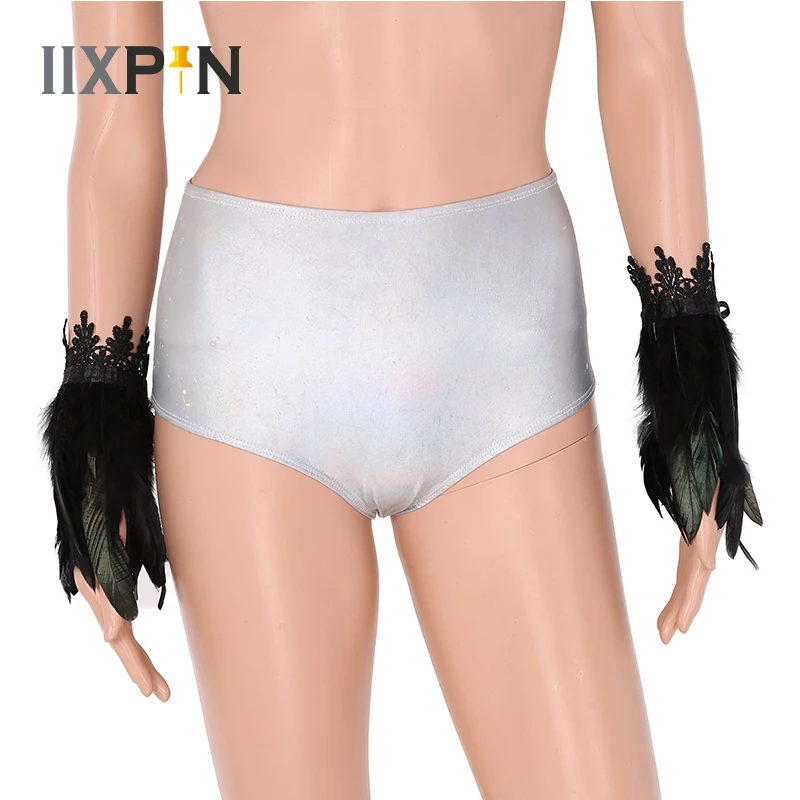 Манжеты на запястье с перьями настоящие натуральные окрашенные манжеты