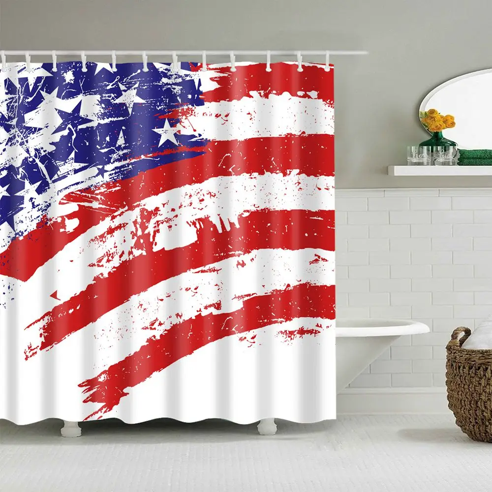 Dafield душевая занавеска &quotФлаг&quot ткань Американский Водонепроницаемый поли