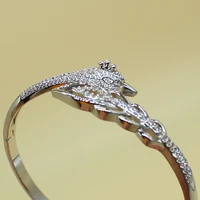 korean pop new shinning peacock synthetic cubic zirconia bangles elegant fashion luxury wedding jewelry bracelet gift for women