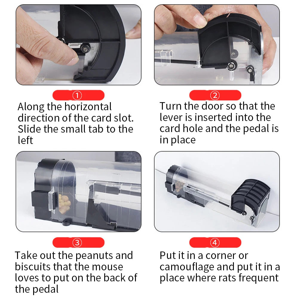 

Mouse Traps Cage Rodent Trap Reusable Smart Easy Set Plastic Mouse Trap Indoor Outdoor For Small Rodent Voles Mouse Rat Tools