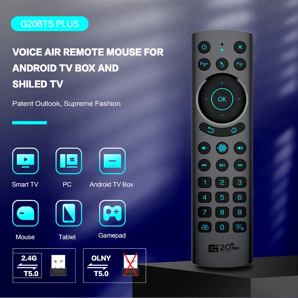 G20BTS Plus G20S Pro 2.4G Voice Backlit Smart Air Mouse Gyroscope IR Learning Google Assistant Remote Control For Android TV BOX |