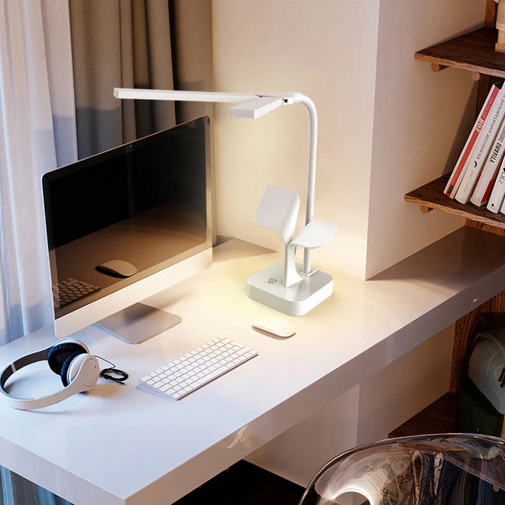 Светодиодный настольный светильник с usb-портом для зарядки двумя головками