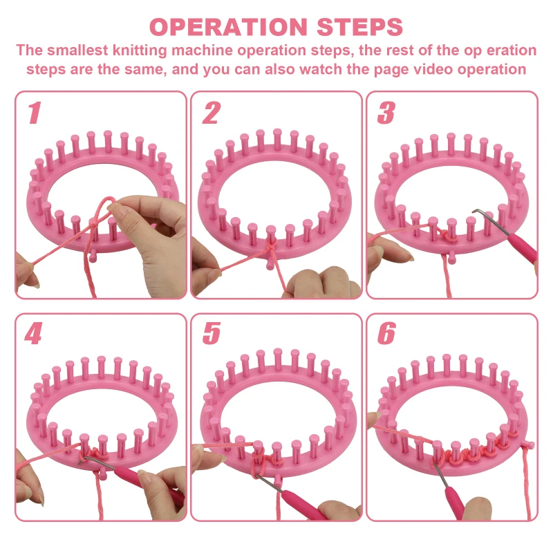 

4 Pcs Set DIY Knitting Tool Set Round Knitter Looms Ring Yarn Needle Sock Scarf Hat Maker Weave Loom Kit Craft Sewing Tool