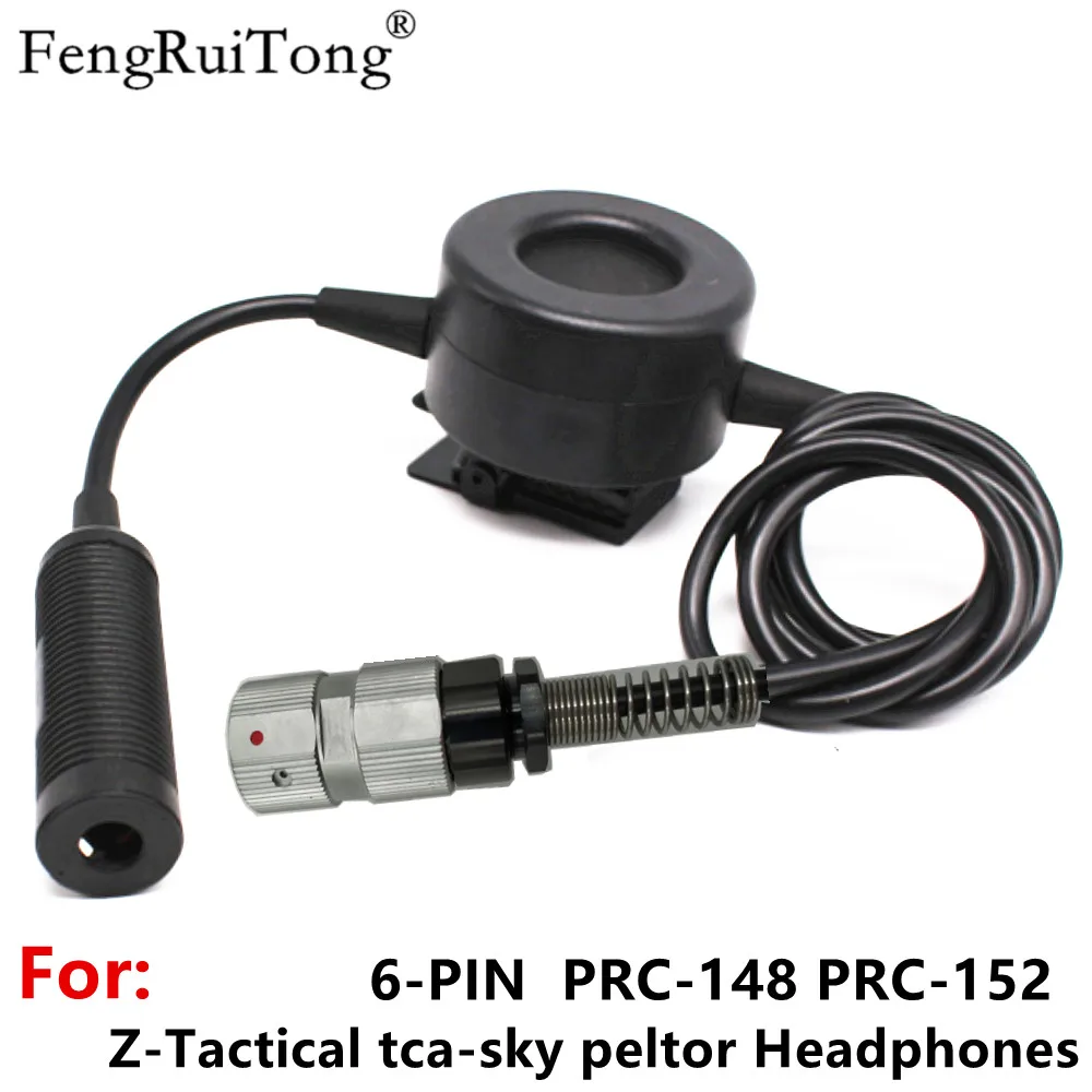 FengRuiTong PTT For Z-tactical headset HD01 HD03 , to PRC-148 152A PRC-152 Walkie talkie tactical u94 Large circle PTT 6pin
