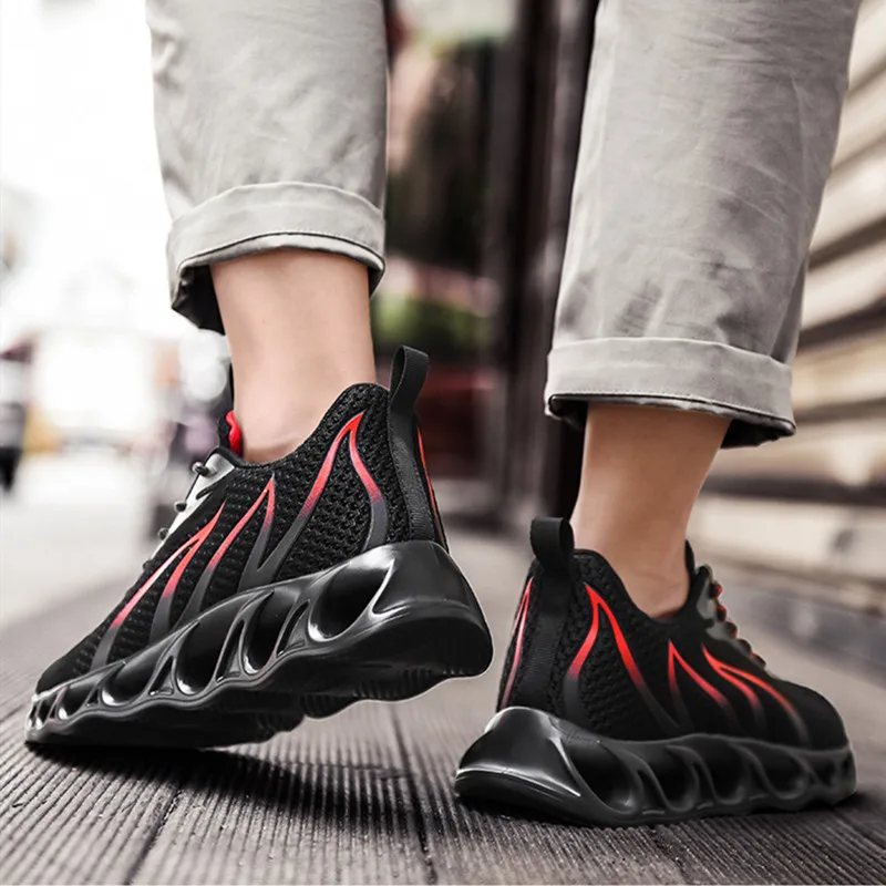 New Elegant Mens Casual Shoes Hot Sale Breathable Sports Mesh Running Men Black Flats Trend Men's Size 39-46 | Обувь