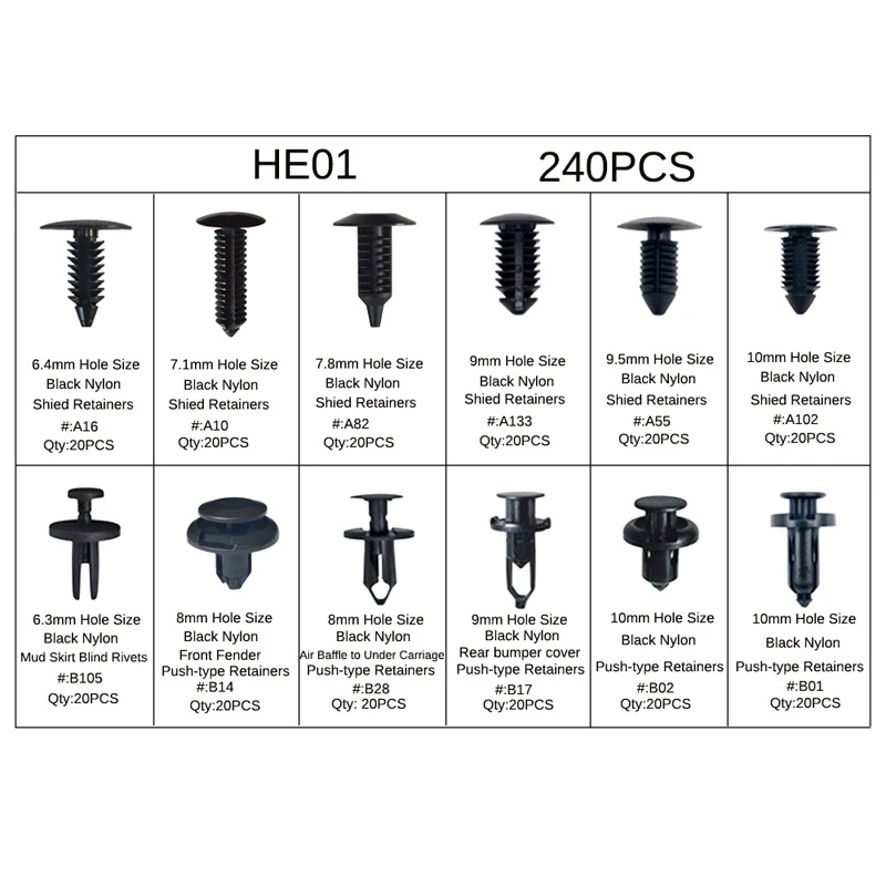 240 шт. застежка для заднего бампера и крыла в коробке клипса Toyota camry аксессуары fj