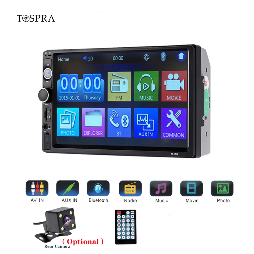 TOSPRA Универсальный 2din автомобильный мультимедийный плеер 7 дюймов Android Стерео