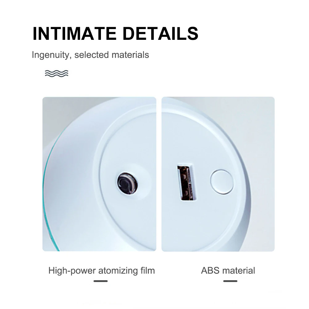 

250ML Mini Ultrasonic Air Humidifier Aroma Essential Oil Diffuser Auto Off with LED Light for Home Car Mist Maker Face Steamer