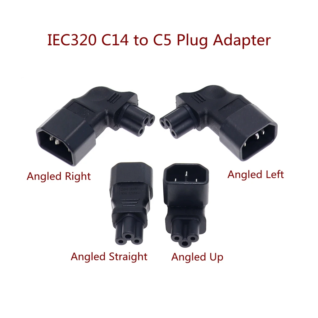 Преобразователь питания IEC320 C5 штекер IEC C14 в Угловой коннектор