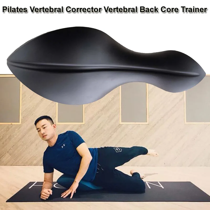 Pilates Vertebral Corrector Vertebral Back Core Trainer Joint Corrector Yoga Ease Device PU Material Black