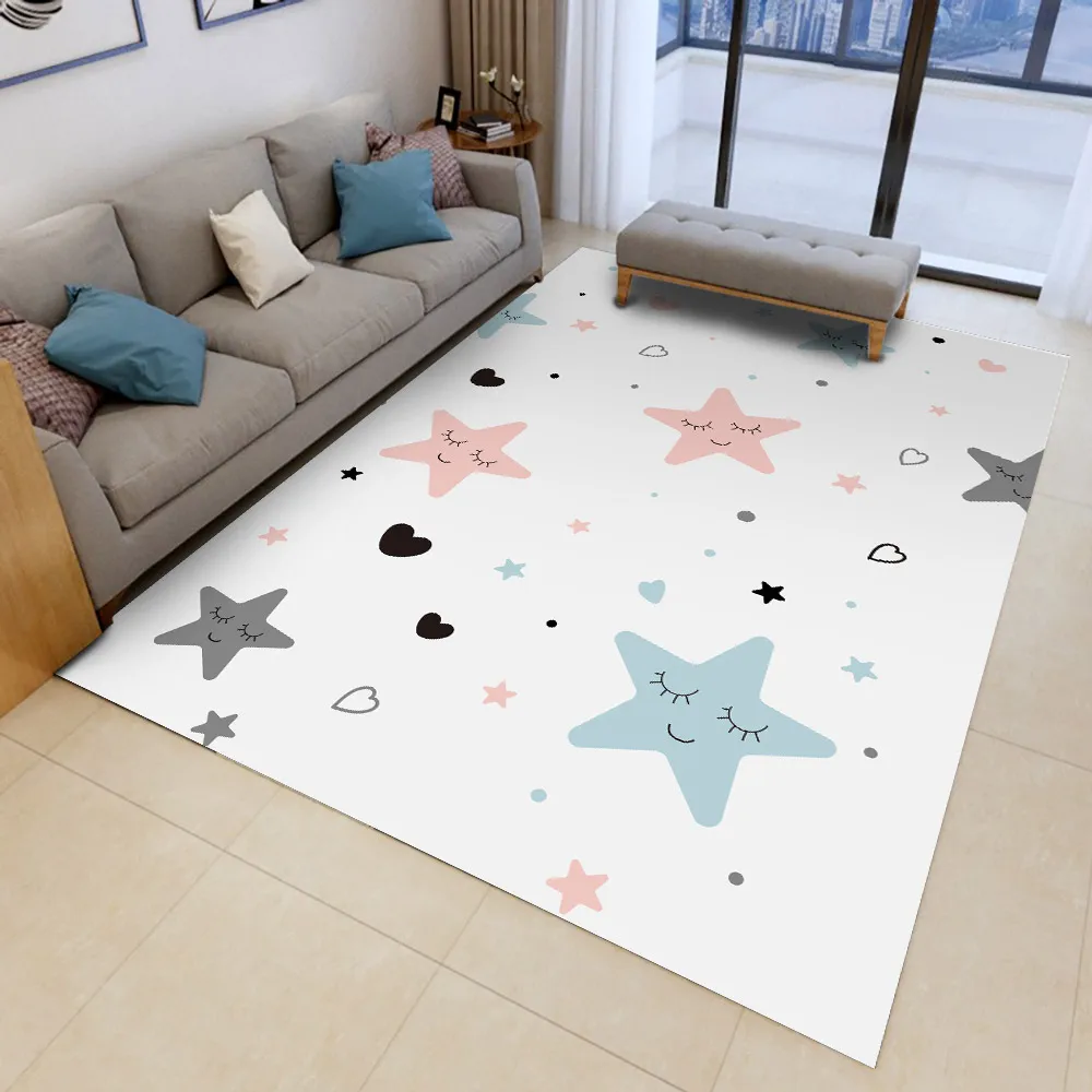 Модные стильные детские коврики фланелевый ковер с рисунком звезды и улыбки