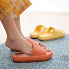 Тапки женские на платформе и толстой подошве, Нескользящие мягкие водонепроницаемые бесшумные сандалии из ЭВА, для ванной комнаты, домашняя обувь