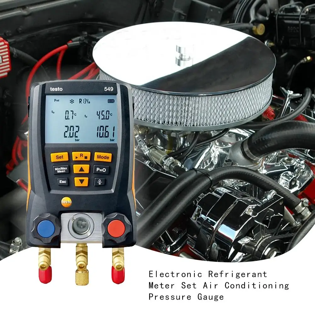 

Testo 549 Refrigerant Air Conditioner Refrigerator Freon Manifold AirPressure Gauge Set HVAC System Tester Kit For Home Tool