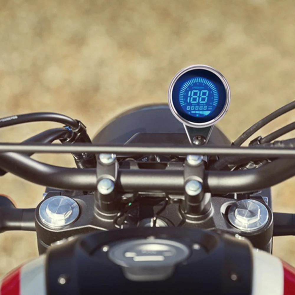 

LCD Multifunctional Universal Portable Motorcycle Oil Gauge Motorcycle Tachometer LCD Digital Display Speed Meter for Adults