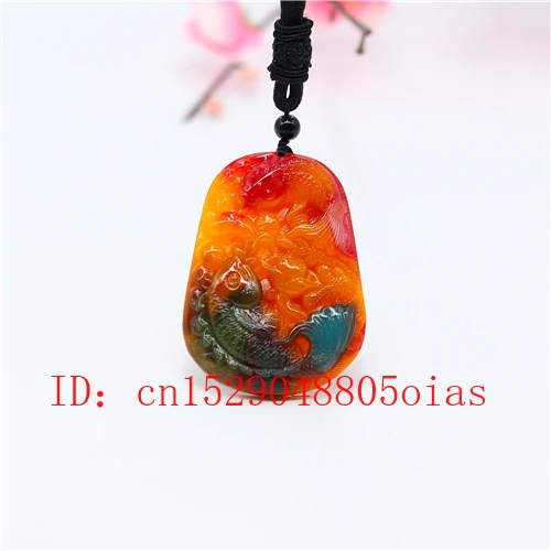 

Natural Color Hetian Jade Stone Carp Pendant Necklace Chinese Jadeite Jewelry Charm Reiki Amulet Carved Gifts for Women Men