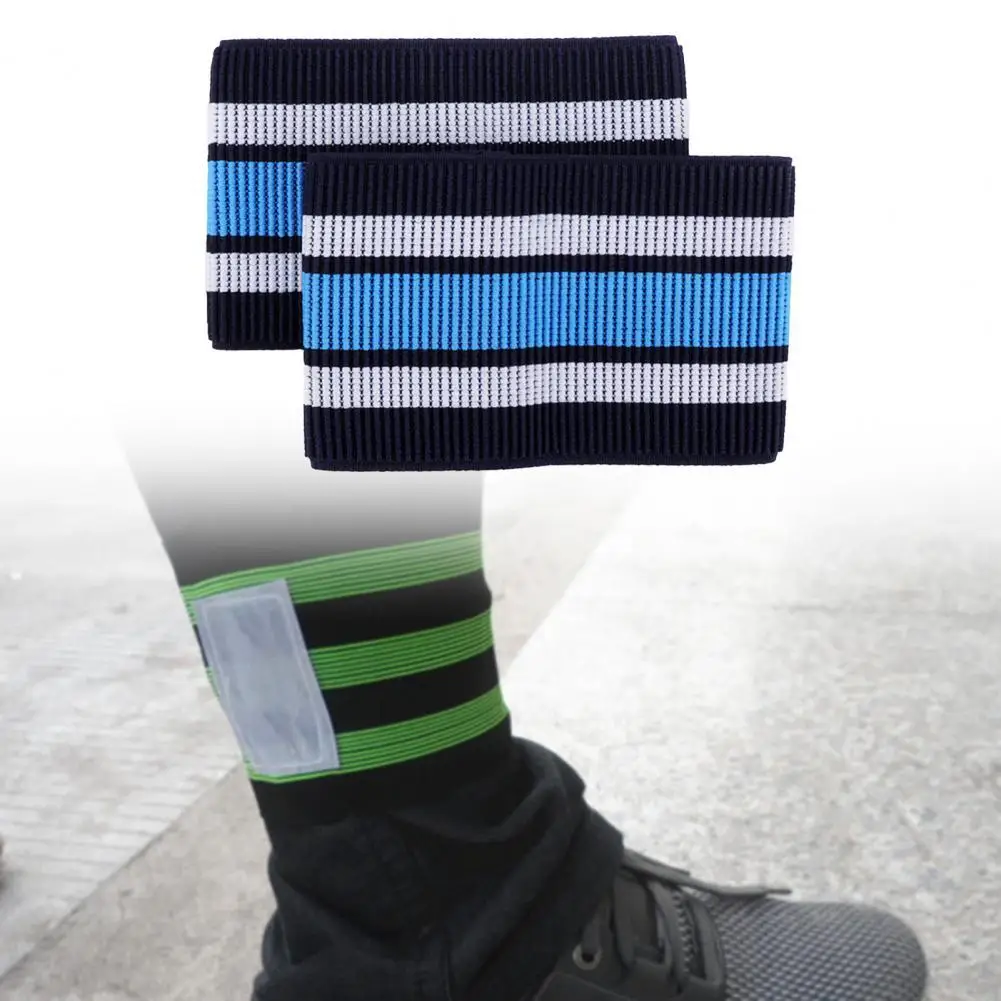 

2Pcs Three-color Striped Ankle Bands Elastic Cycling Leg Straps for Outdoor Activities