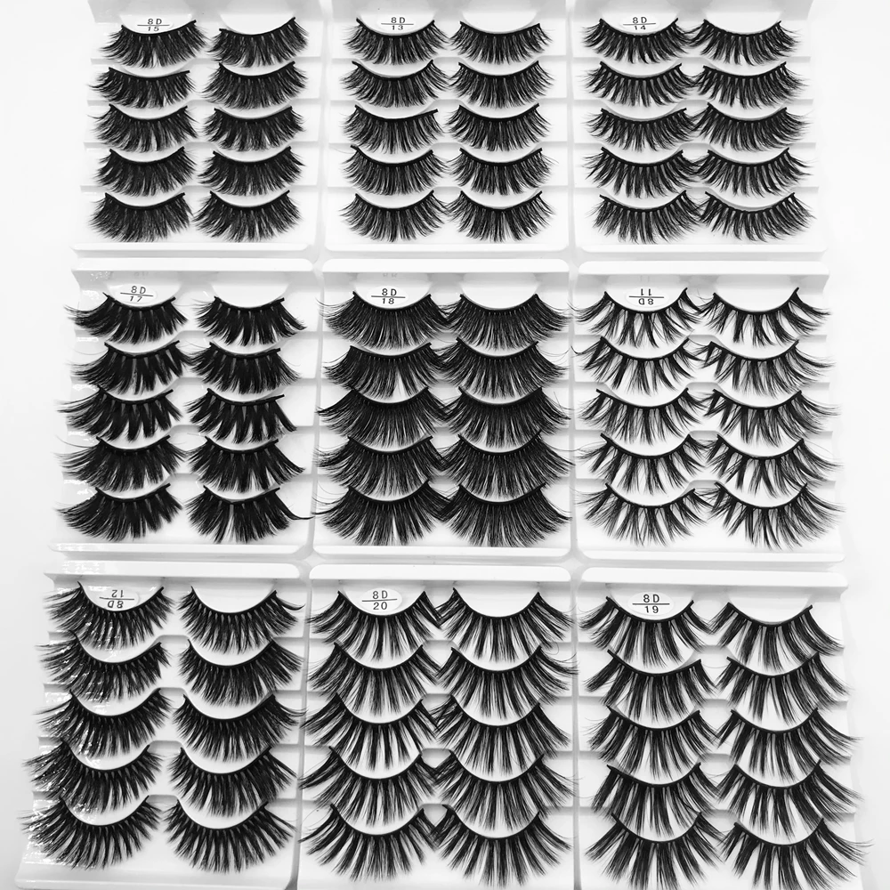 

5Pairs Mink Hair False Eyelashes Fluffy/Thick Long Eye Lashes Wispy Natural Eye Makeup Beauty Tools Faux Eye Lashes