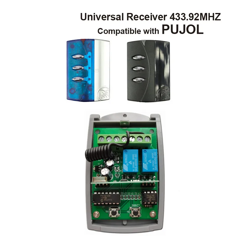 

PUJOL приемник дистанционного управления гаражной дверью PUJOL 433,92 МГц приемник постоянного кода