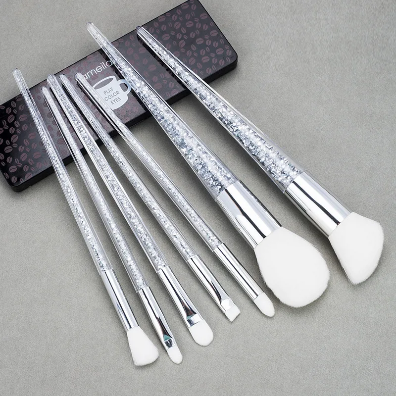 

7pcs Sliver Diamond Unicorn Crystal Makeup Brushes Set Foundation Blending Powder Eye Face Brush Makeup Tool Kit maquillaje