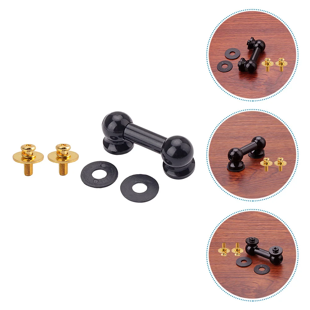 

1 Set Drum Screws Drum Lugs Connector Double-end Ear Drum Supplies (Black)