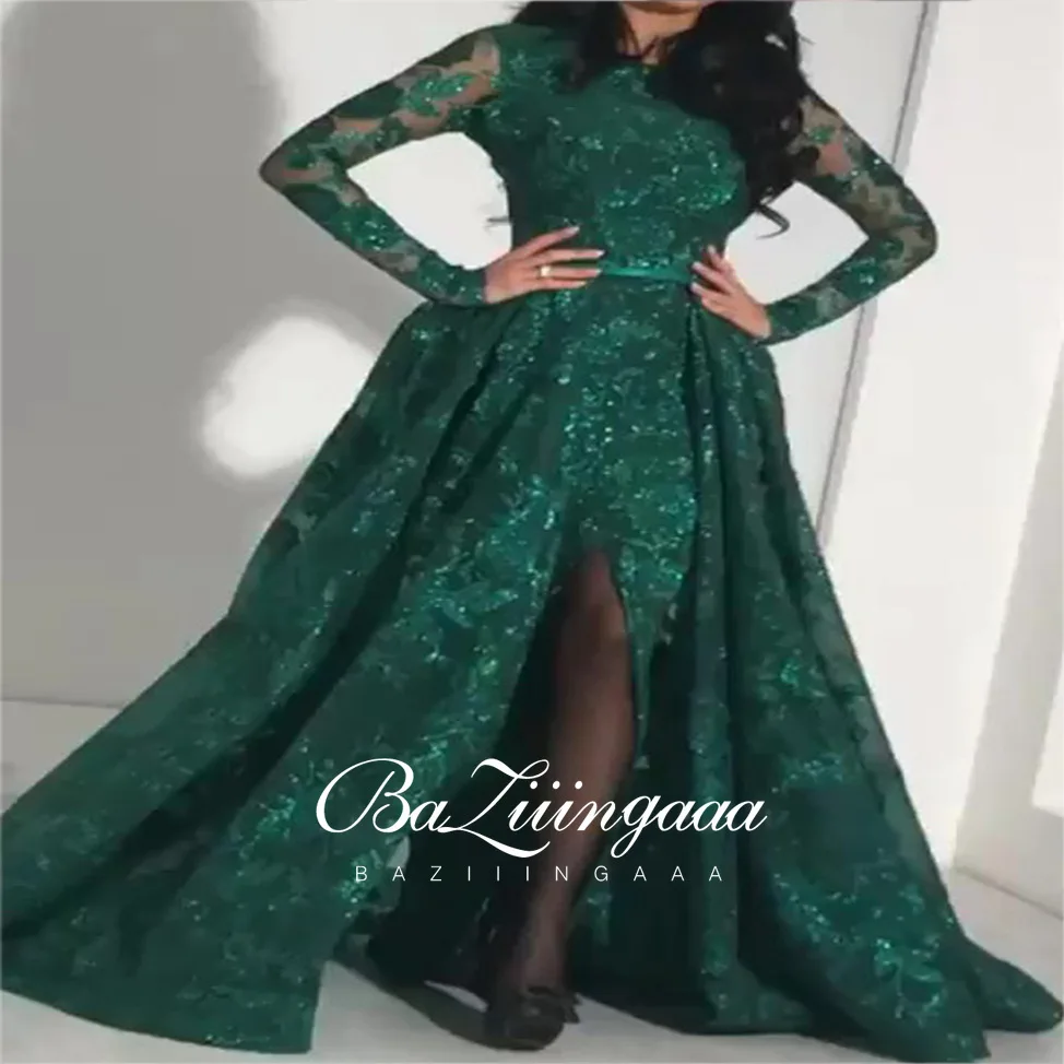 

BAZIIINGAAA Luxury Cocktail Dresses Long Woman Gown Beaded Sequins Robes de cocktail Parties Bride Dress Prom Party Gowns