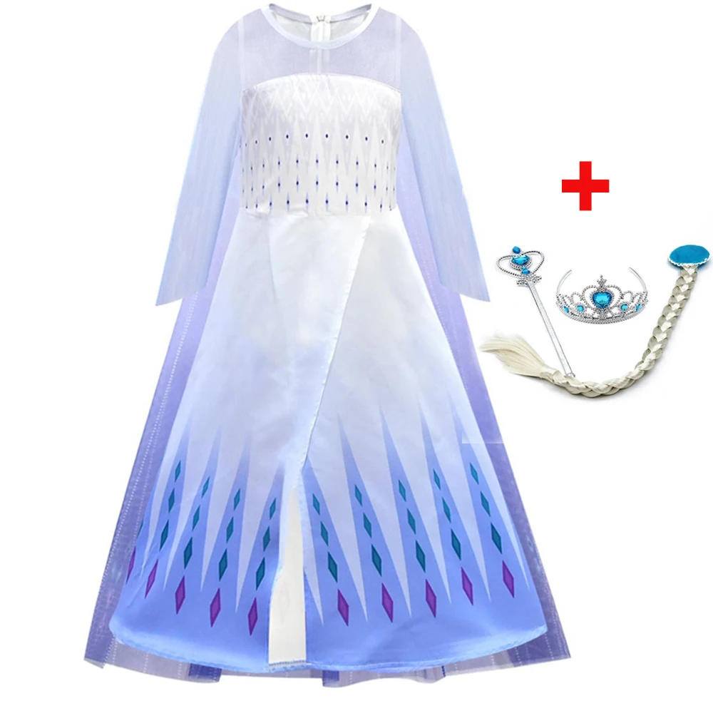 Snow Queen Anna Elsa 2 Dress Girl Princess Party Dresses Kids Halloween Cosplay Costume Infantil Vestidos Fancy Children Clothes | Детская