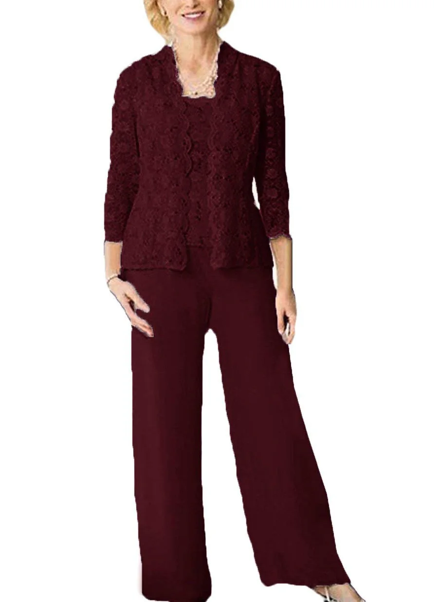 Женский костюм из трех предметов элегантный облегающий для матери невесты