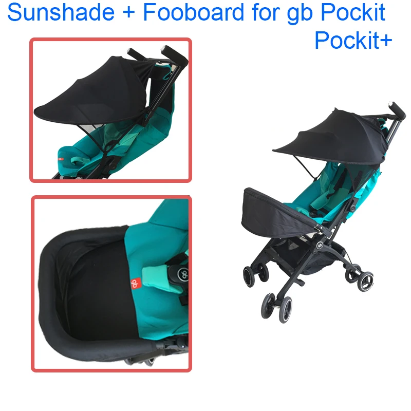 Baby Stroller Accessories Extend Foot Board & Sun Shade For Goodbaby Pockit+ GB Pockit Stroller (not for all city)