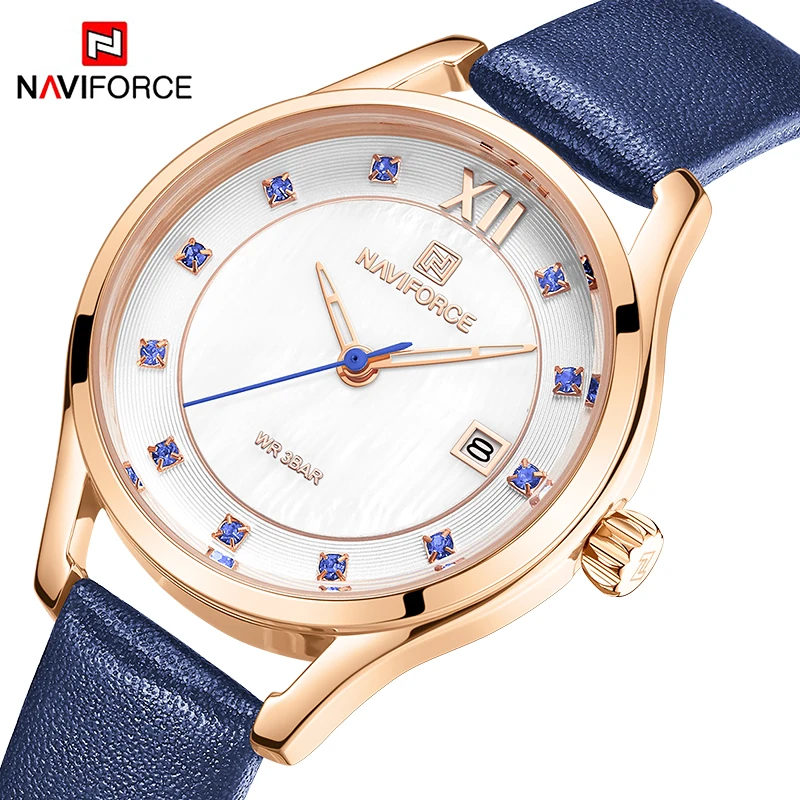 Новинка NAVIFORCE женские часы модные роскошные часы со стразами синие кварцевые часы водонепроницаемые повседневные часы женские наручные часы Relogio Femino