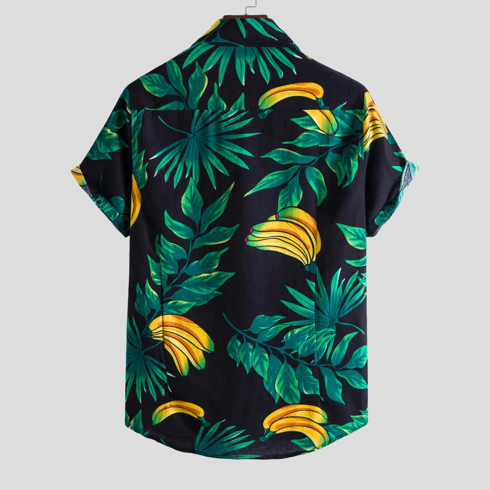 Модная мужская Гавайская Свободная рубашка с принтом и короткими рукавами