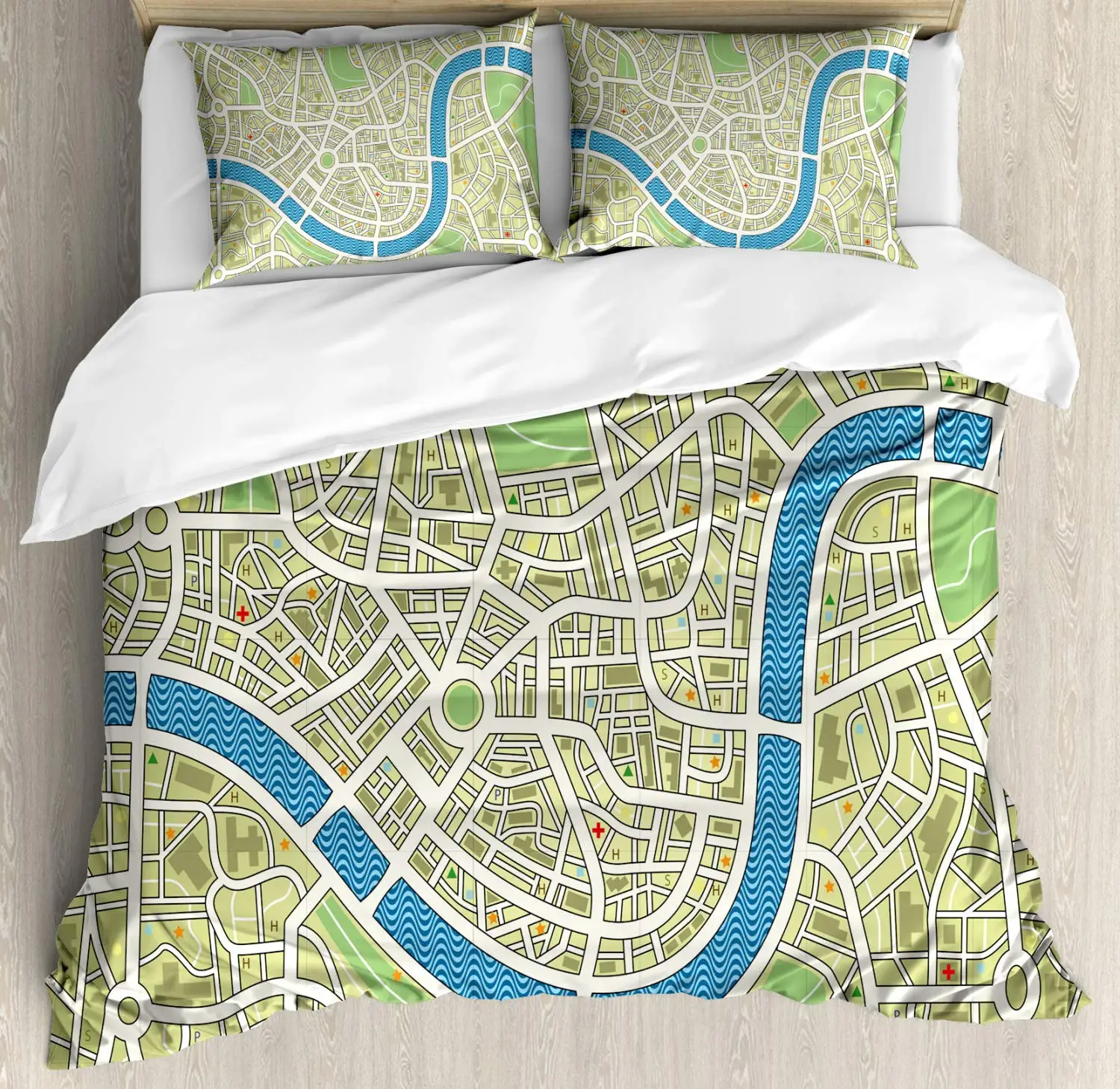 Карта пододеяльник набор уличная карта без фамилии Metropolis капитал города