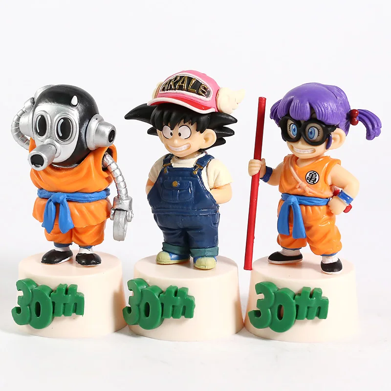 Dragon Ball 30th Ichiban kuji F Prize Arale Nori Toriyamaro обезьяна Кин ПВХ Фигурки игрушки 3 шт./компл
