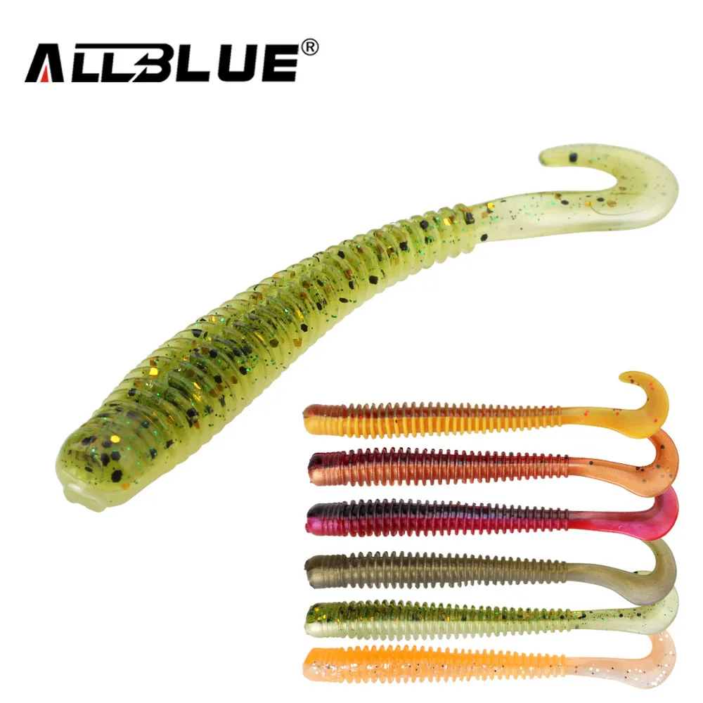 

ALLBLUE DOMI Single Tail Soft Bait 2g/80mm 8pcs/lot Worm Grubs Silicone Fishing Lure isca artificial Bass Tackle