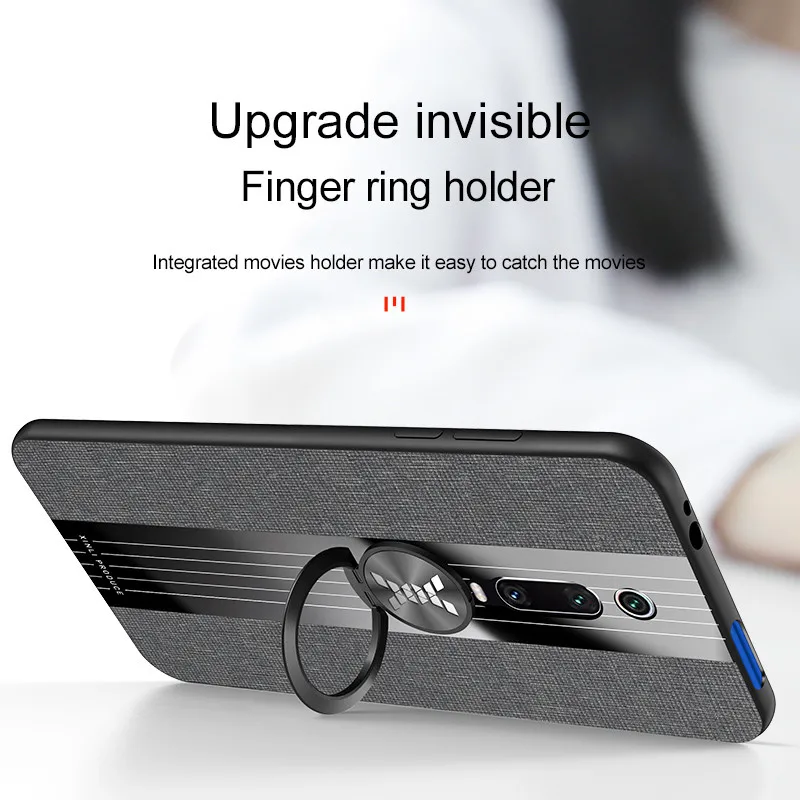 For Xiaomi Mi 9T 10T Pro Mi9T Mi10T Lite Case Magnetic Finger Ring Holder Soft TPU Leather Case for Redmi K20 K30 Pro K30S Ultra