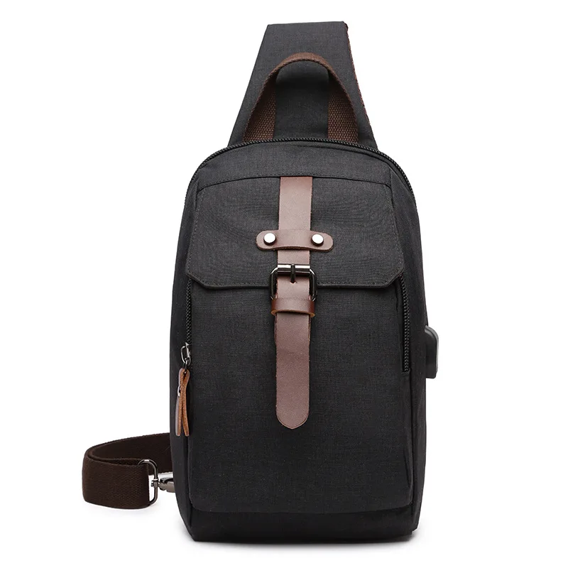 

Solid color splash proof shoulder bag middle school students' schoolbag Korean college style men's fashion leisure trav