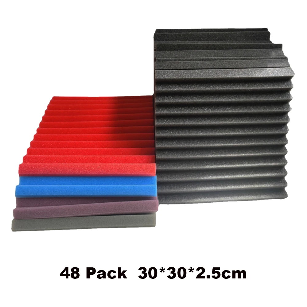 

48 Pack Acoustic Foam Sound Proof Foam Panels Studio Foam Wedges 1X 12 X 12" High Density Soundproof Foam Sound Foam Acoustic