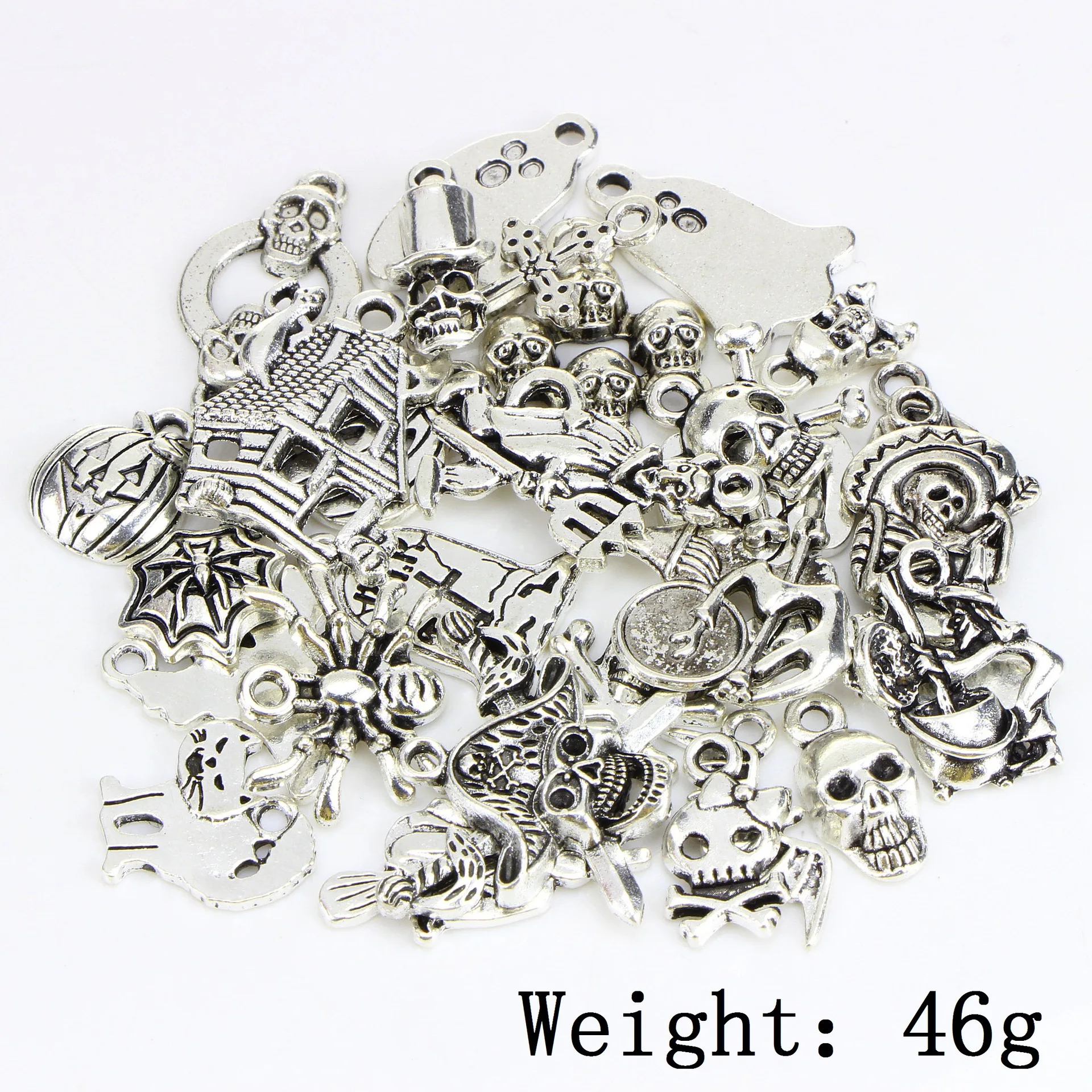 Хэллоуин Цвет: старое серебро аксессуары 30 штук призраков кошки Скелет Браслеты
