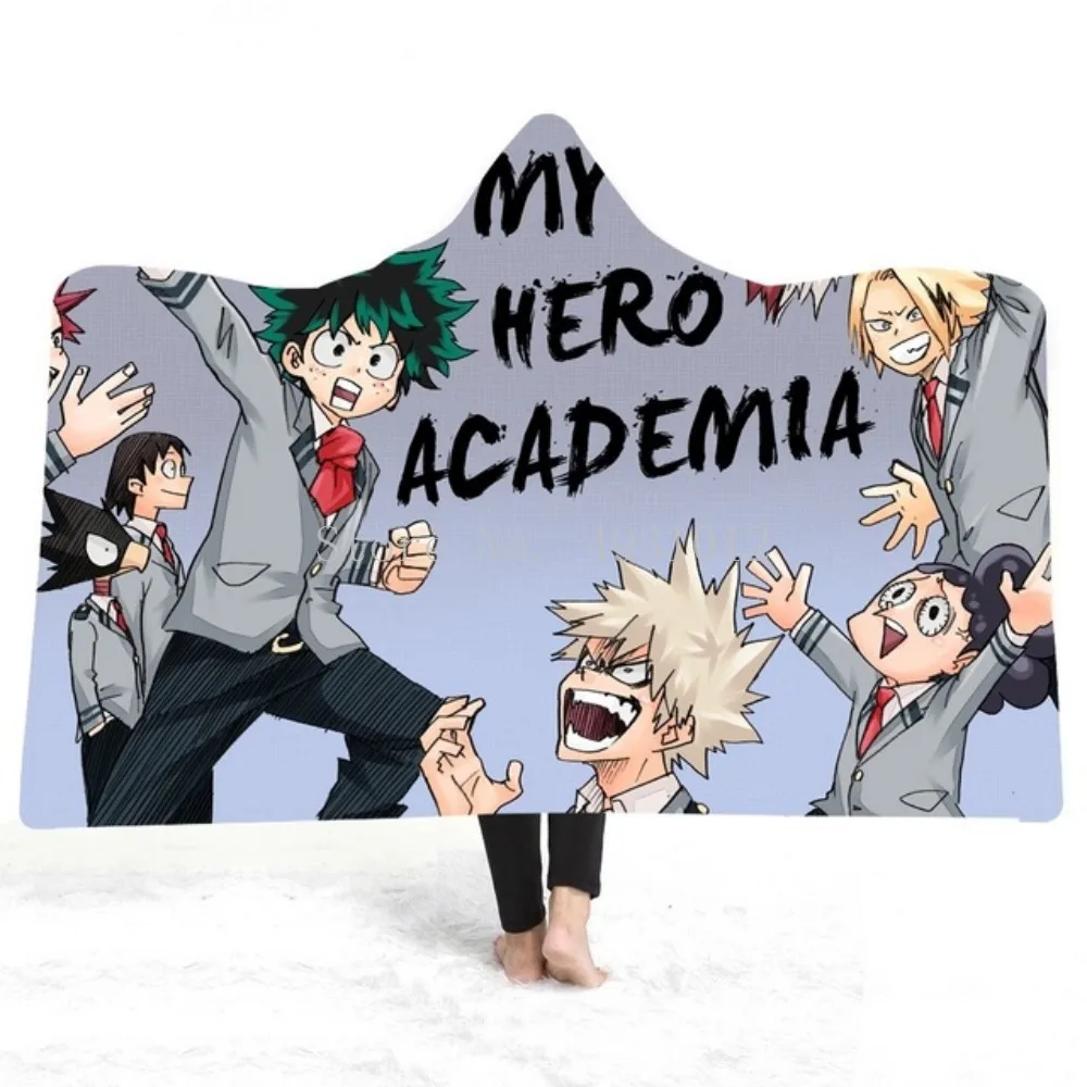 Аниме Мой герой академическое одеяло с капюшоном шерпа флис комикс персонаж